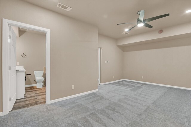 703 S Montgomery St, Sherman, TX 75090 - bonus room featuring a ceiling fan, carpet floors, and baseboards
