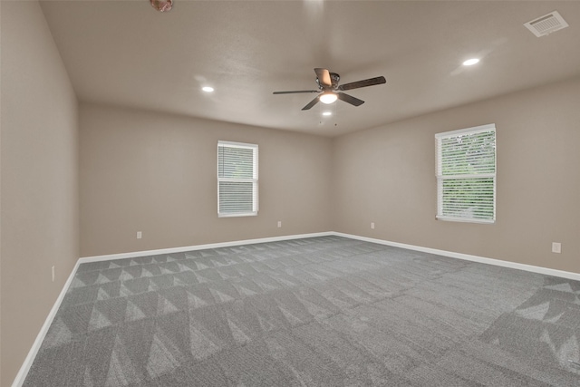 703 S Montgomery St, Sherman, TX 75090 - carpeted empty room featuring a ceiling fan, baseboards, and recessed lighting