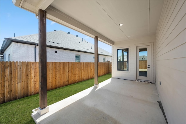 view of patio / terrace with fence