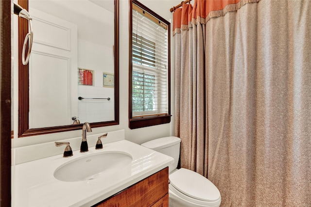 bathroom with toilet and vanity