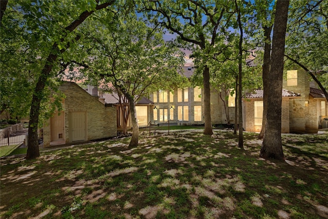 view of yard with fence