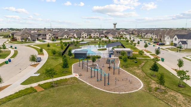 aerial view featuring a residential view