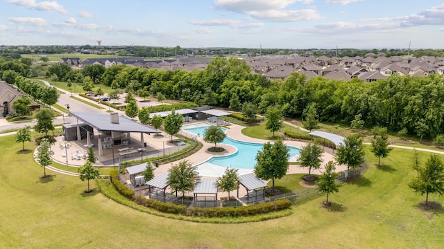aerial view featuring a residential view