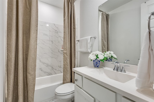 4012 Prickly Pear Ave, Aubrey, TX 76227 - bathroom with vanity, shower / bath combo, and toilet