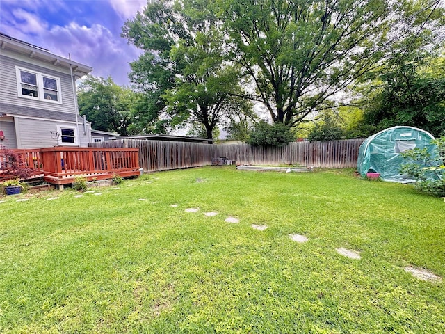 900 Park Dr, Hillsboro, TX 76645 - view of yard with a deck and a fenced backyard