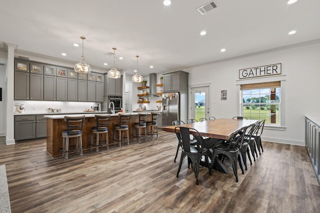 275 Ed Dutton Rd, Pottsboro, TX 75076 - dining area featuring wood finished floors, recessed lighting, and baseboards