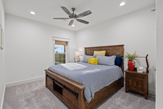 275 Ed Dutton Rd, Pottsboro, TX 75076 - carpeted bedroom with recessed lighting, ceiling fan, and baseboards