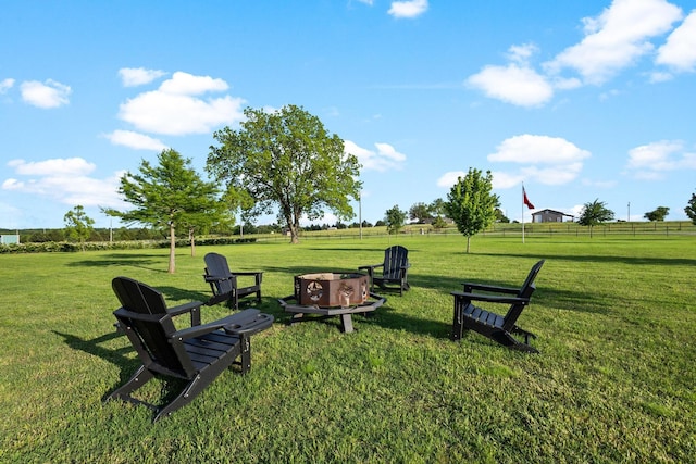 275 Ed Dutton Rd, Pottsboro, TX 75076 - view of yard with an outdoor fire pit and a rural view