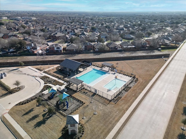 drone / aerial view featuring a residential view