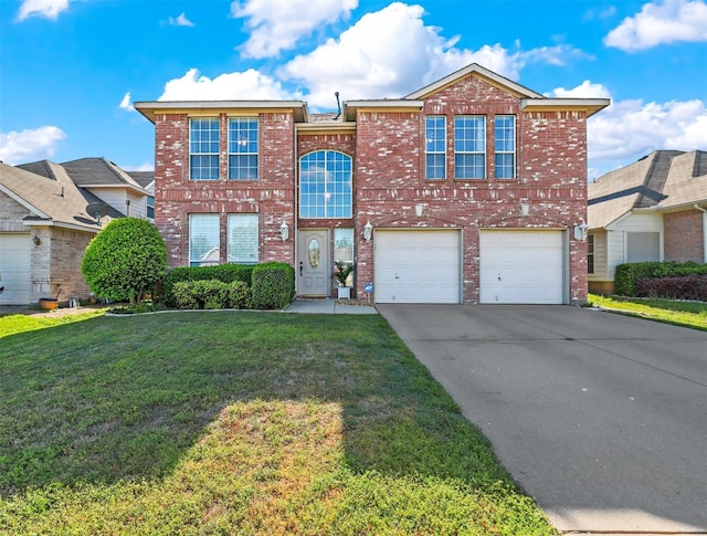 617 Crystal Brook Dr, Saginaw, TX 76179 - traditional home with brick siding, driveway, a front lawn, and a garage