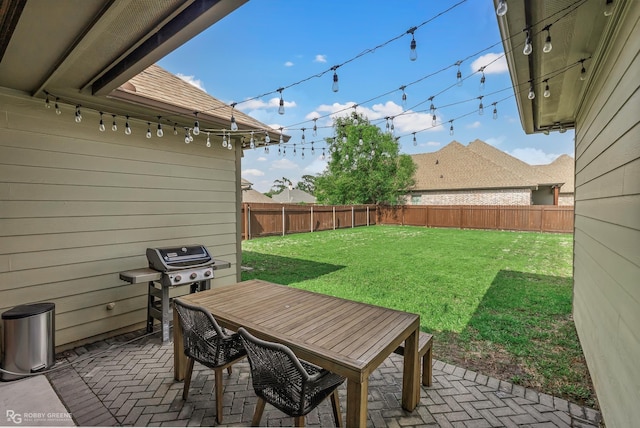 1113 Cypress Creek Cir, Shreveport, LA 71106 - view of patio / terrace featuring a fenced backyard, grilling area, and outdoor dining space