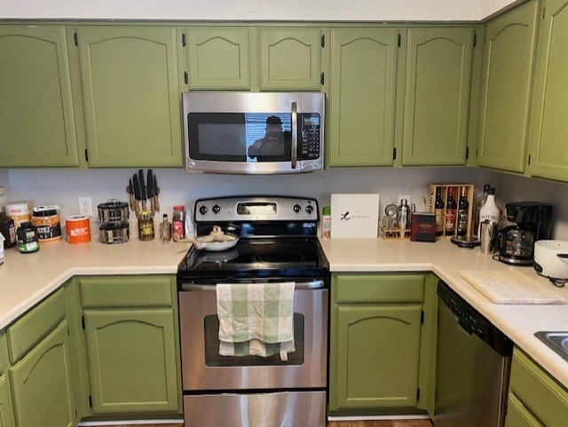 kitchen with light countertops and stainless steel appliances