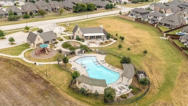 aerial view featuring a residential view