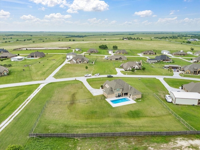 bird's eye view with a rural view