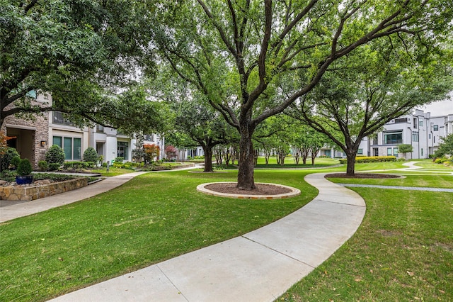 view of home's community with a yard and a residential view