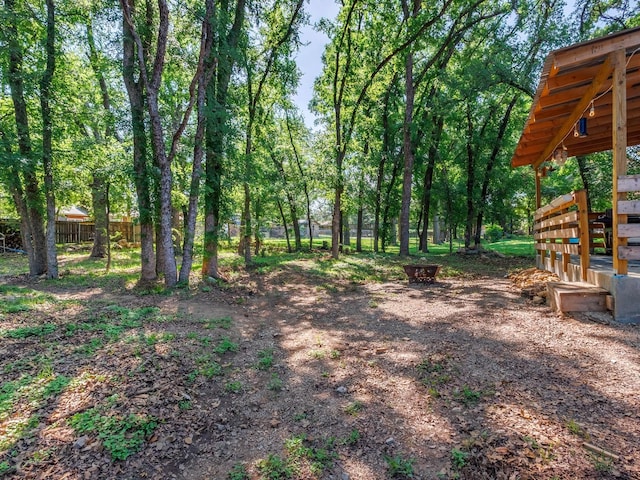 view of yard featuring fence
