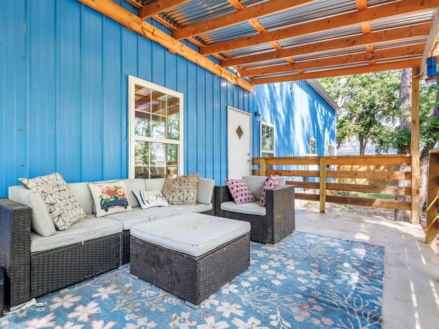 view of patio featuring an outdoor hangout area