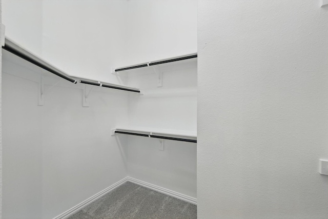 spacious closet with dark carpet