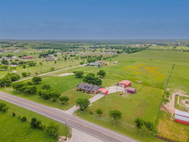 aerial view with a rural view