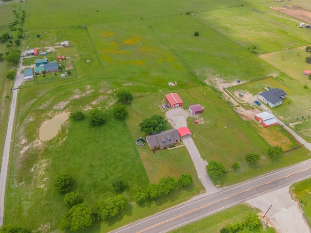 aerial view with a rural view