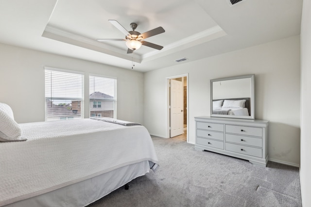 1510 Vega Dr, Forney, TX 75126 - bedroom with a raised ceiling, baseboards, light carpet, and visible vents