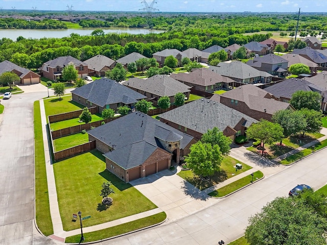 aerial view with a residential view