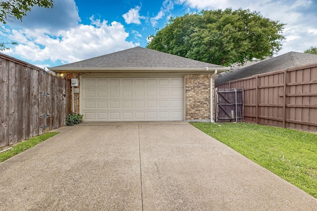 garage with a gate