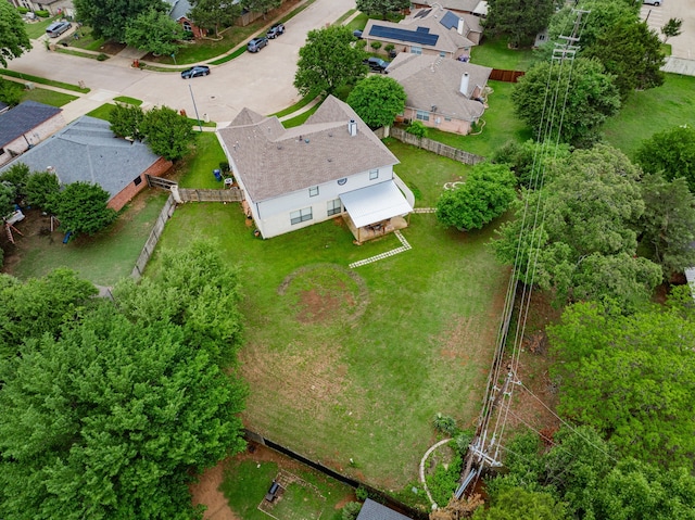 bird's eye view with a residential view