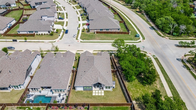 aerial view featuring a residential view