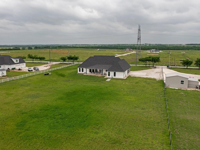 bird's eye view with a rural view
