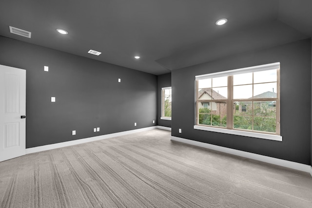 17546 Sequoia Dr, Dallas, TX 75252 - carpeted spare room featuring recessed lighting, baseboards, and visible vents