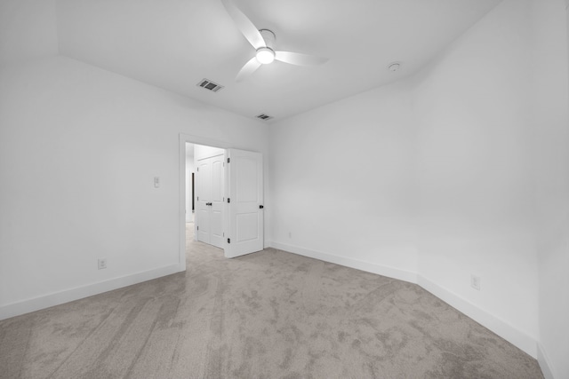 17546 Sequoia Dr, Dallas, TX 75252 - carpeted empty room featuring vaulted ceiling, baseboards, a ceiling fan, and visible vents