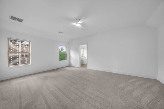 17546 Sequoia Dr, Dallas, TX 75252 - unfurnished room featuring visible vents, a ceiling fan, baseboards, and light carpet