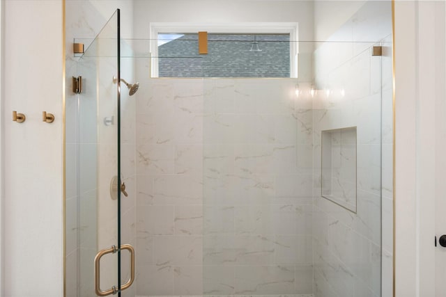 full bathroom with a shower stall