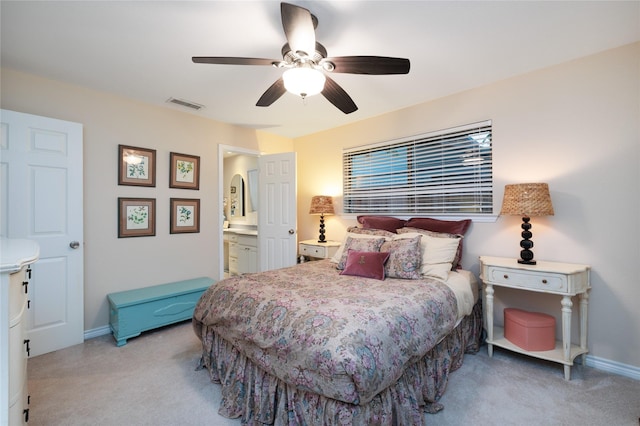 11330 Hillcrest Rd, Dallas, TX 75230 - carpeted bedroom featuring ceiling fan, baseboards, and visible vents