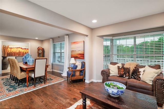 11330 Hillcrest Rd, Dallas, TX 75230 - living area featuring wood finished floors, baseboards, and recessed lighting