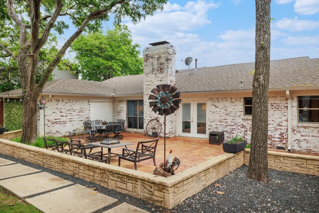 view of patio featuring outdoor dining space and a fenced backyard