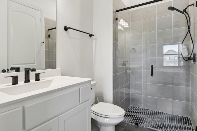 311 Misty Ln, Argyle, TX 76226 - bathroom with vanity, toilet, and a stall shower