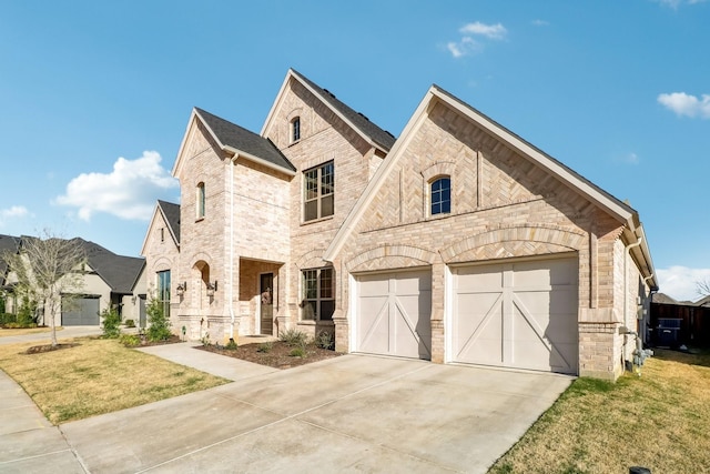 311 Misty Ln, Argyle, TX 76226 - french country inspired facade featuring a front lawn, driveway, and stone siding