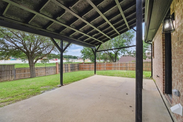 view of patio featuring a fenced backyard