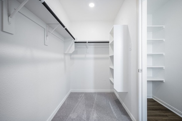 view of walk in closet