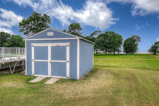 view of shed