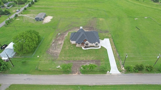 drone / aerial view with a rural view