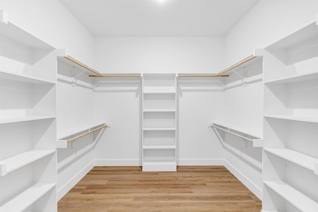 spacious closet with wood finished floors