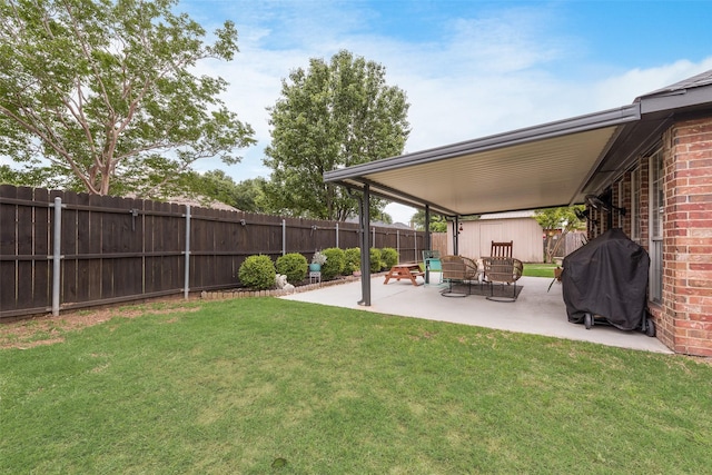 111 Princeton Cir, Forney, TX 75126 - view of yard with a fenced backyard and a patio area