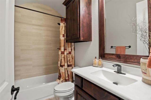 8225 Bonny Bank, The Colony, TX 75056 - full bathroom with toilet, shower / bath combination with curtain, and vanity
