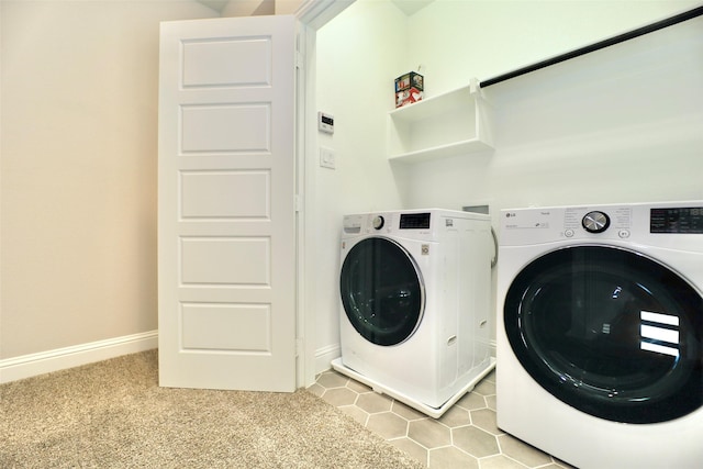 4713 Piedras Lanzar Dr, Mckinney, TX 75070 - laundry room featuring separate washer and dryer, laundry area, and baseboards