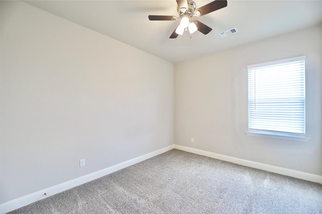 4713 Piedras Lanzar Dr, Mckinney, TX 75070 - unfurnished room with baseboards, a ceiling fan, carpet, and visible vents