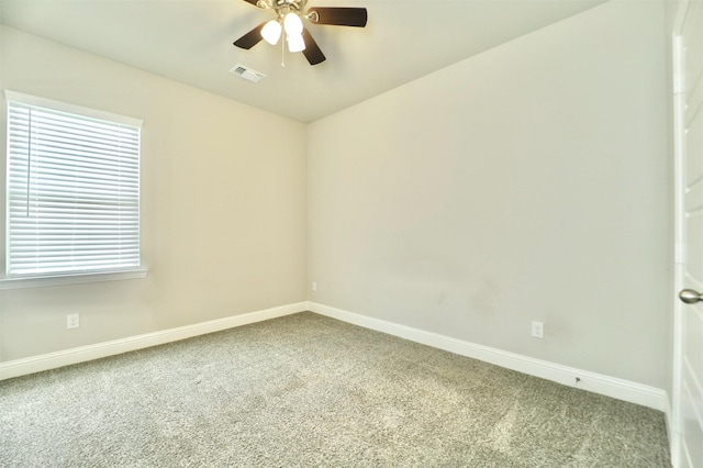 4713 Piedras Lanzar Dr, Mckinney, TX 75070 - spare room featuring carpet floors, baseboards, a ceiling fan, and visible vents