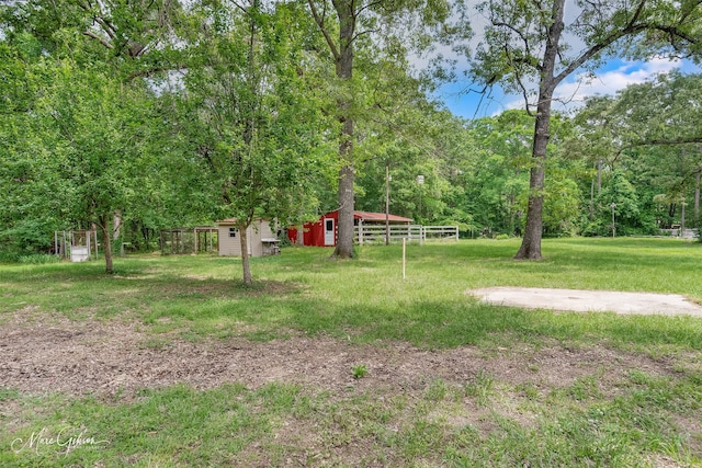 5220 Linton Cutoff Rd, Benton, LA 71006 - view of yard with fence and an outdoor structure